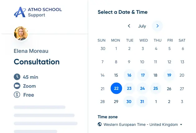 Consultation scheduling calendar